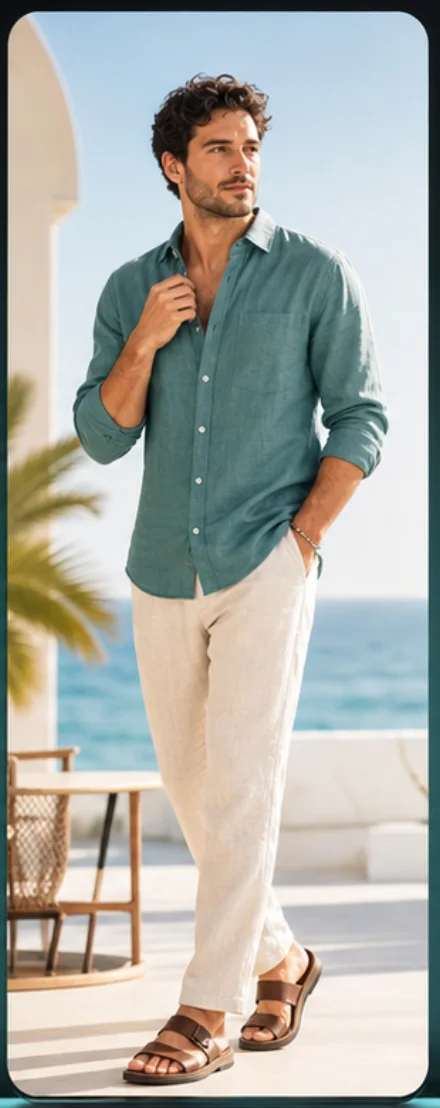 Adult creator in a resort campaign look